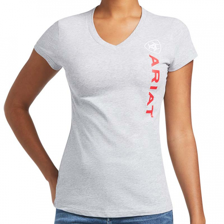 T-Shirt Vertical Logo Lichtgrijs in de groep Rijkleding / Rijtops & T-shirts / T-shirts bij Equinest (10039205Gr_r)