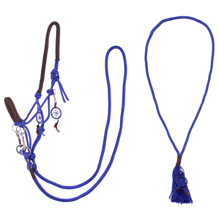 Touwhalster met teugels Combi Liberty Blauw in de groep Paardenuitrusting / Halsters / Touwhalters bij Equinest (1096KB1BL_r)