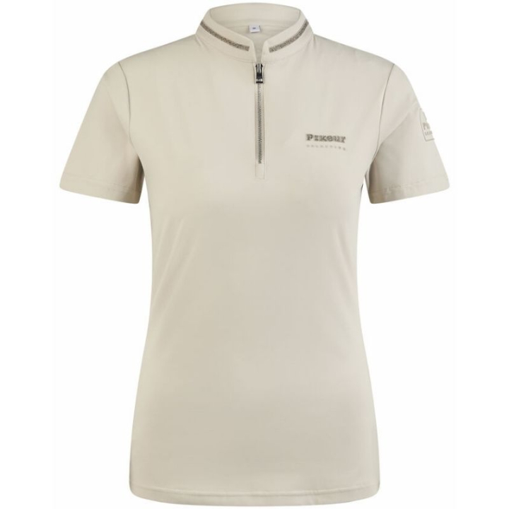 T-shirt Function Zip Selection Beige in de groep Rijkleding / Rijtops & T-shirts / T-shirts bij Equinest (12160028BE_r)
