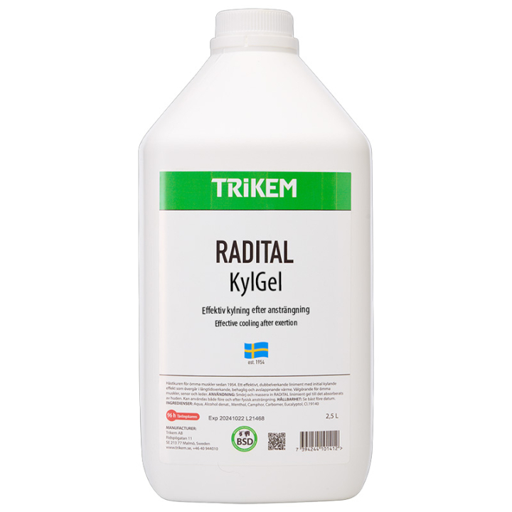 Radital Cooling Gel 2500ml in de groep Paardenverzorging en Verzorging / Liniment & Klei / Liniment bij Equinest (172120-2500)