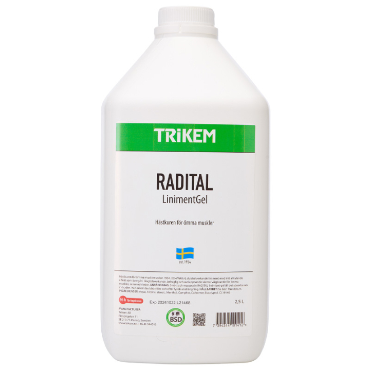 Radital Liniment Gel 2500ml in de groep Paardenverzorging en Verzorging / Liniment & Klei / Liniment bij Equinest (172320-2500)