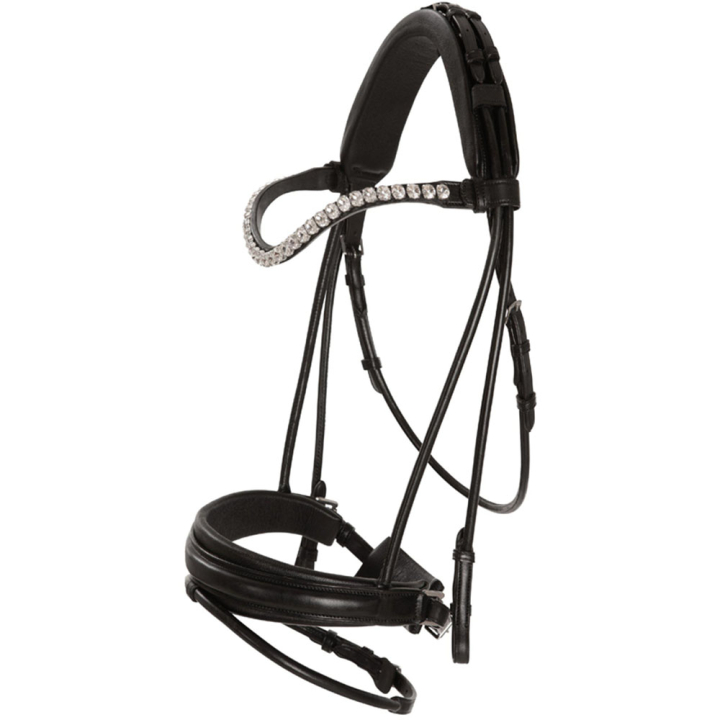 Dressuurtrens Caselle Supreme Zwart in de groep Paardenuitrusting / Hoofdstellen & Frontriemen / Kandare & Dressuurhoofdstel bij Equinest (208513BA_r)