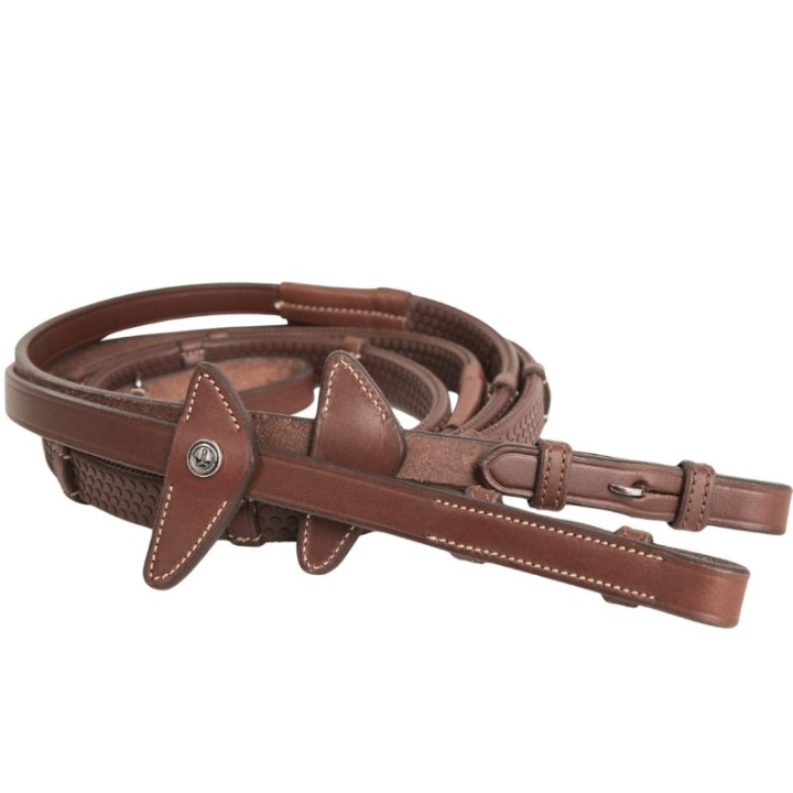 Rubberen teugels met stops Eccelente Bruin in de groep Paardenuitrusting / Teugels / Rubberen Teugels bij Equinest (216553BR_r)