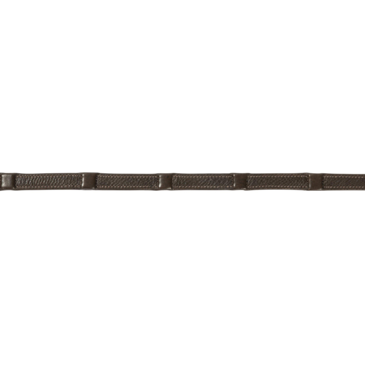 Leren teugels met stops Donkerbruin/Zilver in de groep Paardenuitrusting / Teugels / Leren Teugels bij Equinest (217562DBR_r)