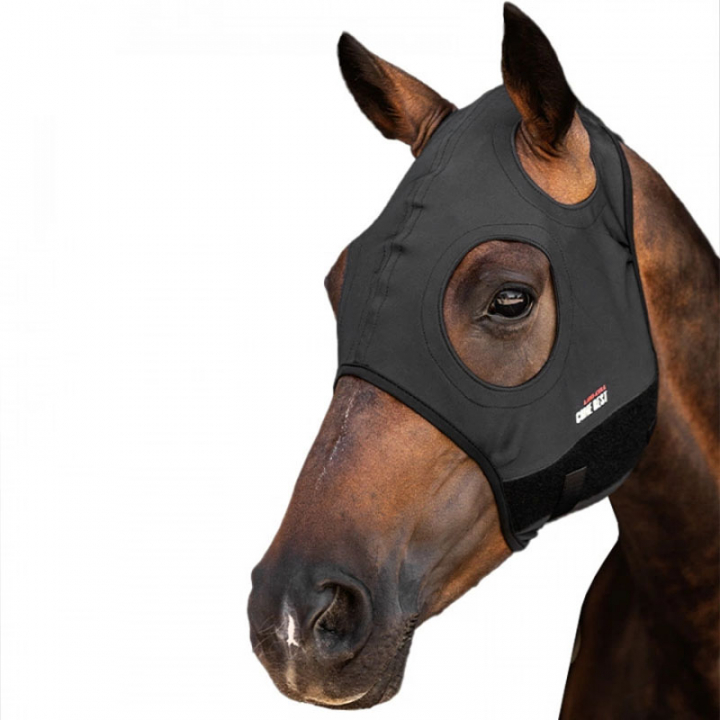 Calming Mask Titanium zonder Oren Zwart in de groep Paardenuitrusting / Calming Masker bij Equinest (221213BA)