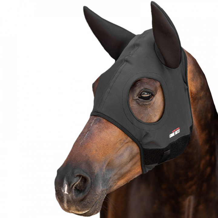 Calming Mask Titanium met Soundless Oren Zwart in de groep Paardenuitrusting / Calming Masker bij Equinest (221313BA)