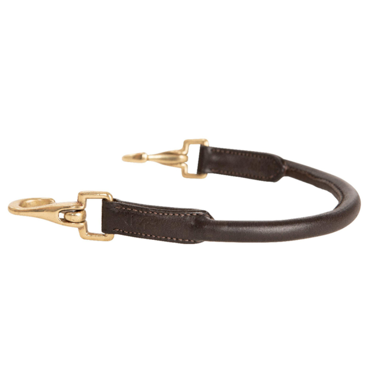 Rondgestikte Zadelgreep Chocolate/Goud in de groep Paardenuitrusting / Accessoires / Handvat voor zadel bij Equinest (232770CHGO)
