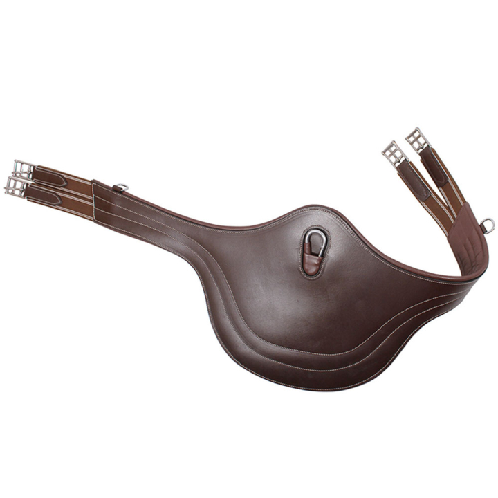 Anatomische Buikplaat Luxury Stitching Donkerbruin in de groep Paardenuitrusting / Singels / Buikplaten & Springtuigen bij Equinest (3022DBR105DBR_r)