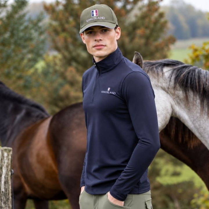 Rijshirt Classic Mens Training Shirt Marineblauw in de groep Rijkleding / Truien bij Equinest (3147560201011NA_r)