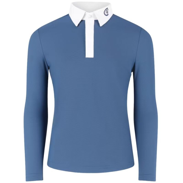 Wedstrijdshirt Kind/Junior Boy Osaka Long Sleeve Blauw in de groep Rijkleding / Rijtops & T-shirts / Wedstrijdtops bij Equinest (3201203110BL_r)