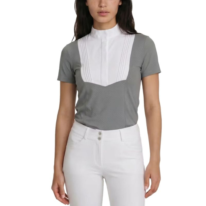 Wedstrijdshirt Heritage Air Short Sleeve Grijs in de groep Rijkleding / Rijtops & T-shirts / Wedstrijdtops bij Equinest (320270836GR_r)