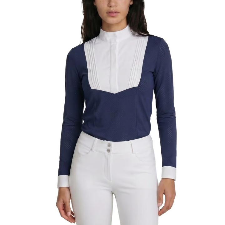 Wedstrijdshirt Heritage Air Long Sleeve Marineblauw in de groep Rijkleding / Rijtops & T-shirts / Wedstrijdtops bij Equinest (320300336NA_r)
