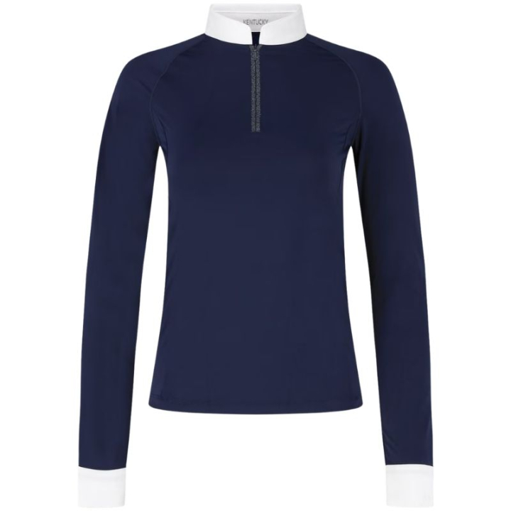 Wedstrijdshirt Classic Glitter Zipper Long Sleeve Marineblauw in de groep Rijkleding / Rijtops & T-shirts / Wedstrijdtops bij Equinest (320310336NA_r)