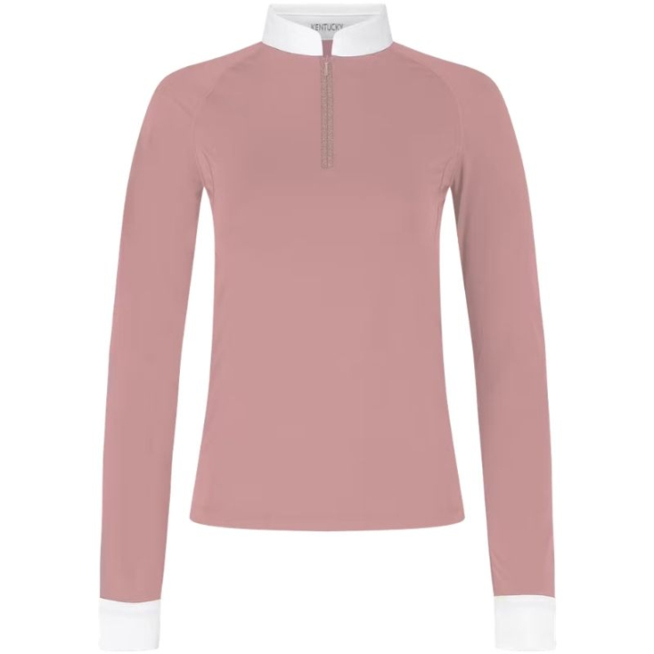 Wedstrijdshirt Classic Glitter Zipper Long Sleeve Oudroze in de groep Rijkleding / Rijtops & T-shirts / Wedstrijdtops bij Equinest (320311036OPI_r)