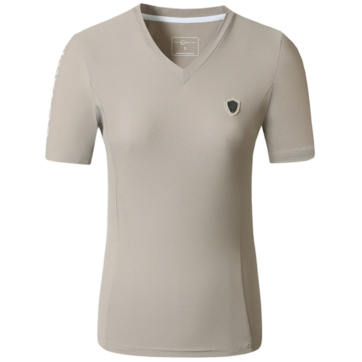 T-shirt V Beige in de groep Rijkleding / Rijtops & T-shirts / T-shirts bij Equinest (3229320BE_r)