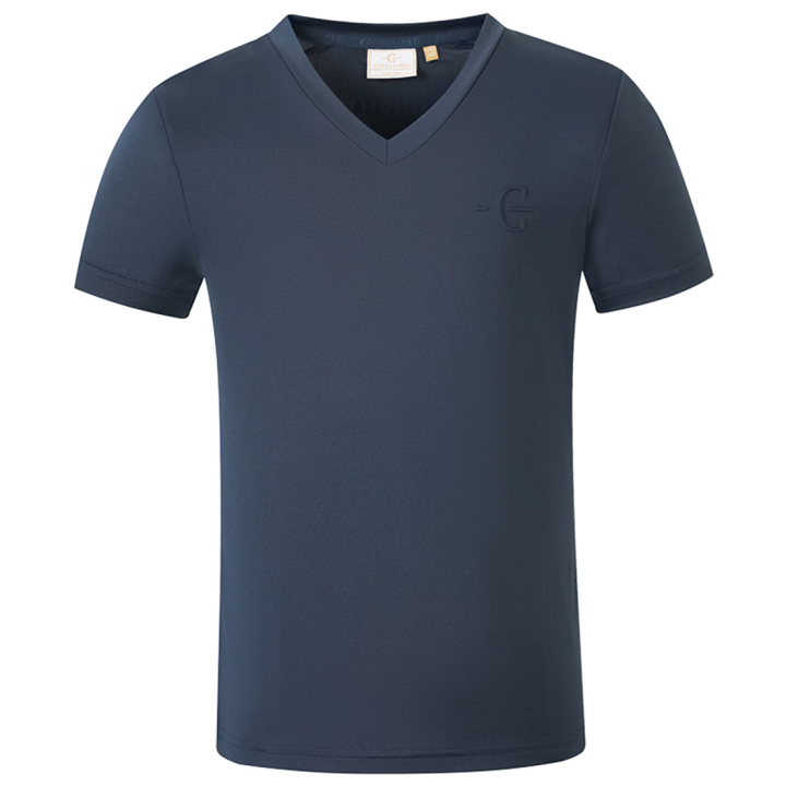 T-shirt Kind/Junior V-Neck Marineblauw in de groep Rijkleding / Rijtops & T-shirts / T-shirts bij Equinest (3231748NA_r)