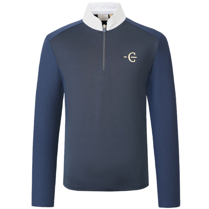 Wedstrijdtop Kind/Junior Competition Longsleeve Marineblauw in de groep Rijkleding / Rijtops & T-shirts / Wedstrijdtops bij Equinest (3231764NA_r)