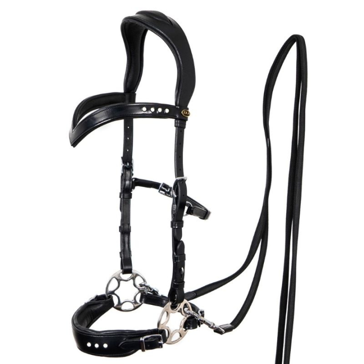 Hackamore Hoofdstel Glory Zwart in de groep Paardenuitrusting / Hoofdstellen & Frontriemen / Hackamore & Bitloze Hoofdstellen bij Equinest (3321081717BA_r)