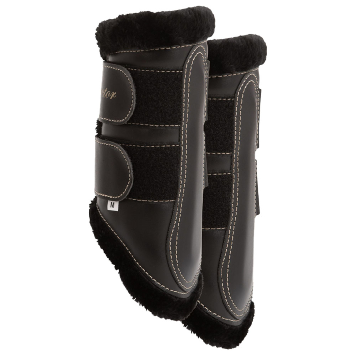 Beenbeschermers met Wol Zwart/Zwart in de groep Paardenuitrusting / Beenbeschermers & Bandages / Beenbeschermers & Dressuurbeschermers bij Equinest (338012SvSv_r)