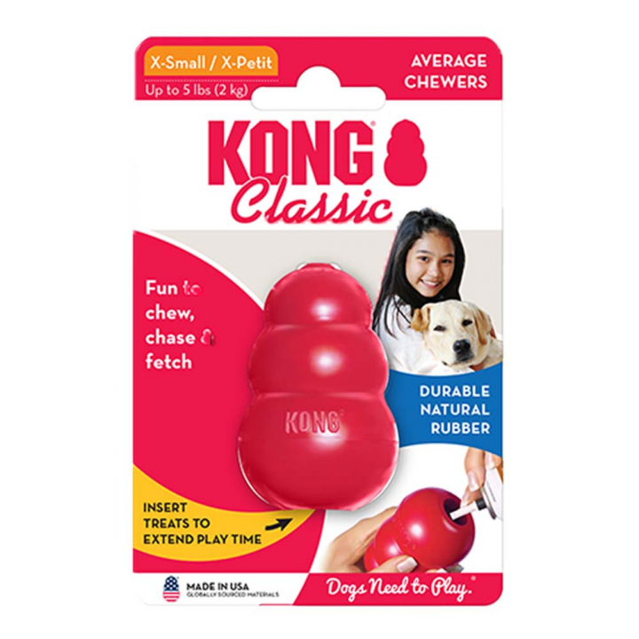 Hondenspeelgoed KONG Classic X-Small Rood in de groep Hond / Hondenspeelgoed / Kauwspeelgoed & Bijtspeelgoed bij Equinest (340908RE-XS)