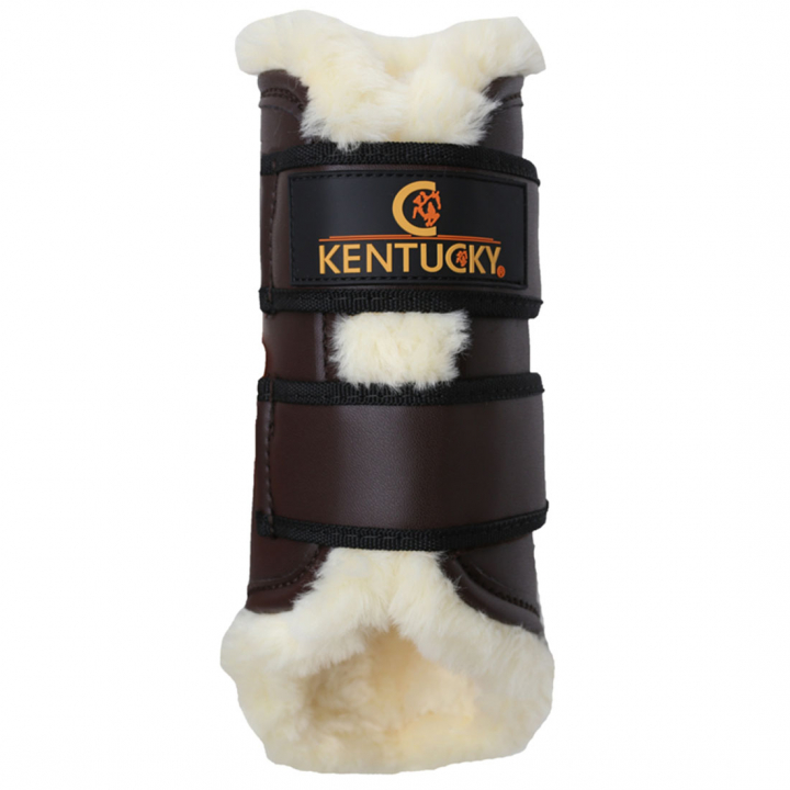 Beenbeschermers Leather Hind Bruin in de groep Paardenuitrusting / Beenbeschermers & Bandages / Beenbeschermers & Dressuurbeschermers bij Equinest (4230405FBR_r)