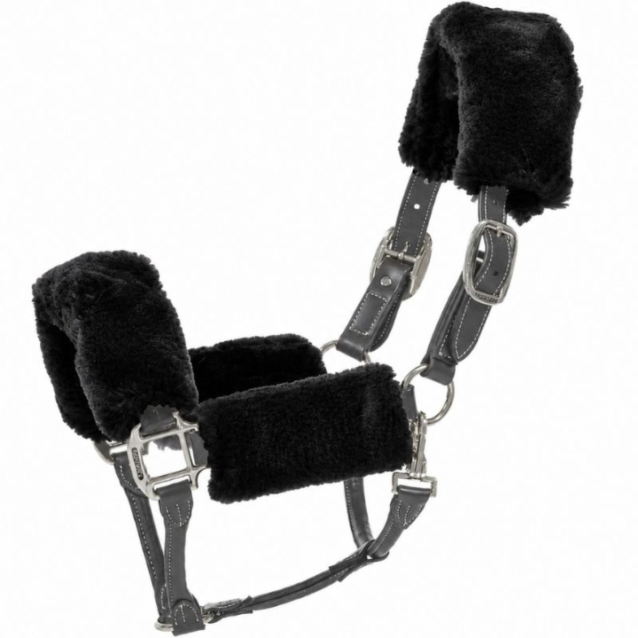 Sheepskin-set voor Halster Zwart in de groep Paardenuitrusting / Hoofdstellen & Frontriemen / Neuspluis & Nevelpluis bij Equinest (42603SV)
