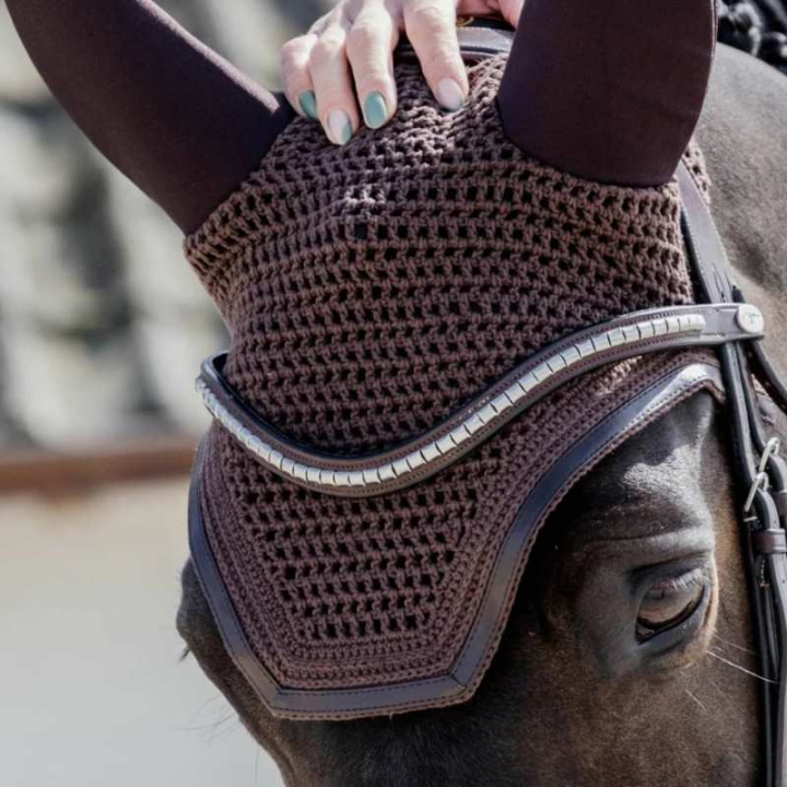 Oornetje Wellington Leather Soundless Bruin in de groep Paardenuitrusting / Oornetjes bij Equinest (4261305FBR_r)
