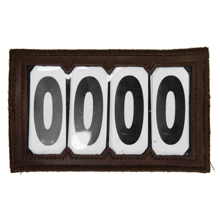 Nummerlabel PVC Velcro 4 Numbers Bruin in de groep Paardenuitrusting / Accessoires / Startnummers bij Equinest (42683053BR-4)