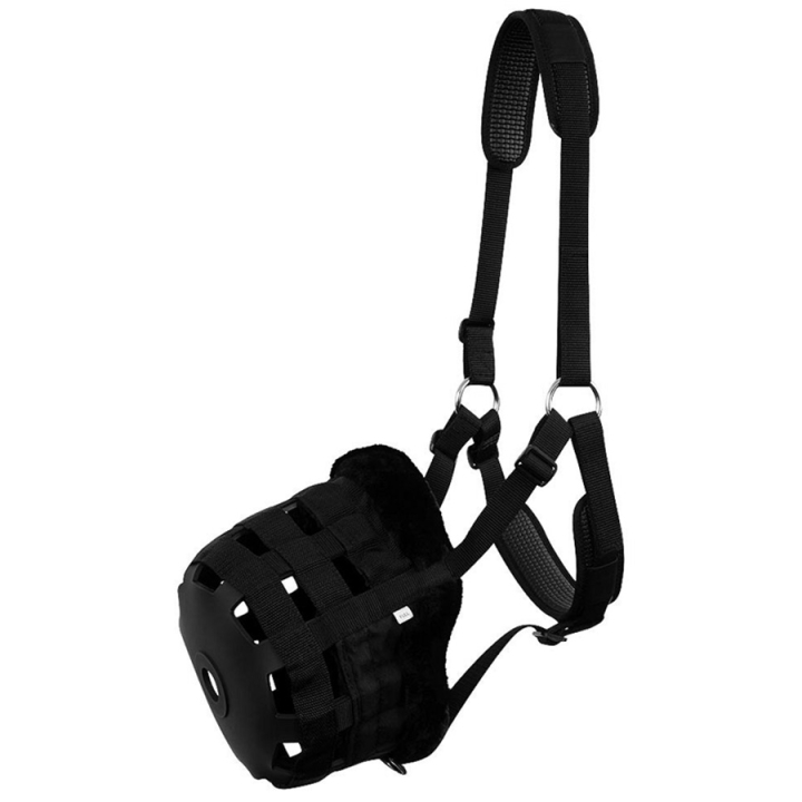 Graasmasker Artificial Fur Zwart in de groep Stal & Weide / Weide / Graasmasker bij Equinest (439103B0BA_r)