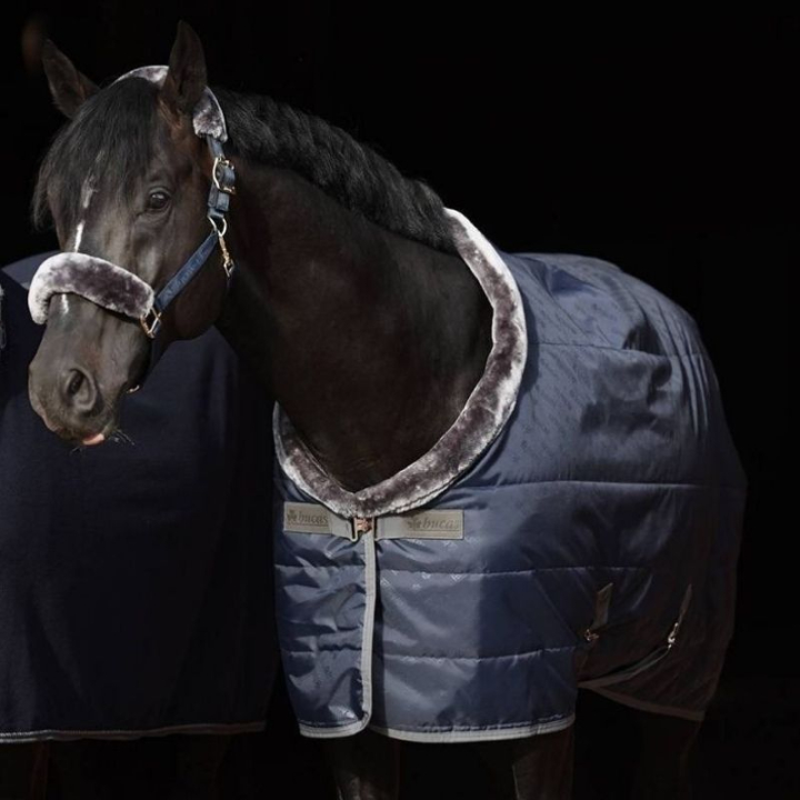Staldeken Show-Line 150g Marineblauw/Grijs in de groep Paardendekens / Staldekens bij Equinest (4572521NAGR_r)