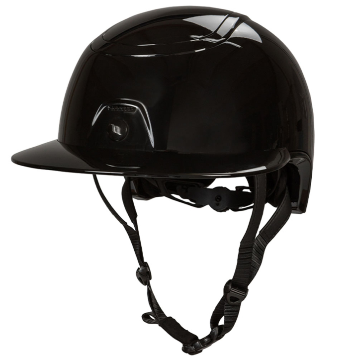 Paardrijcap MIPS Strixx Competition Wide Peak Glossy Zwart in de groep Rijuitrusting / Paardrijcaps / MIPS-caps bij Equinest (47530001BA_r)