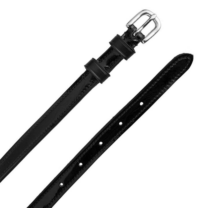 Gelakte Spoorriempjes Leather 12mm Zwart/Zilver in de groep Rijuitrusting / Sporen bij Equinest (484003BASI)