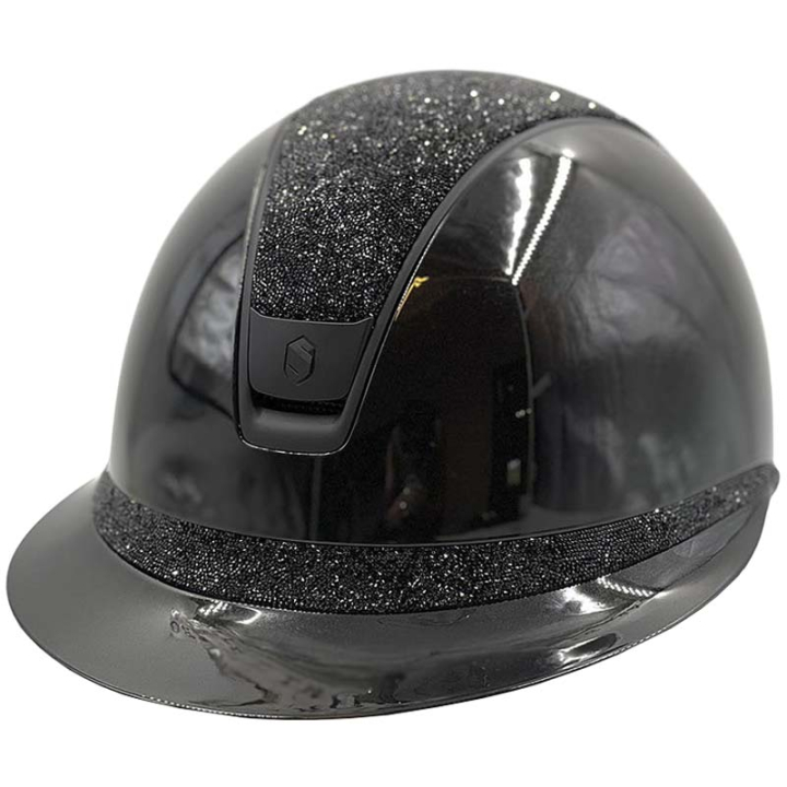 Paardrijcap Miss Shield 2.0 Glossy Ultra Fine Rocks Matt Trim Zwart in de groep Rijuitrusting / Paardrijcaps / Zonneklep bij Equinest (50229BLACKBLACBA_r)