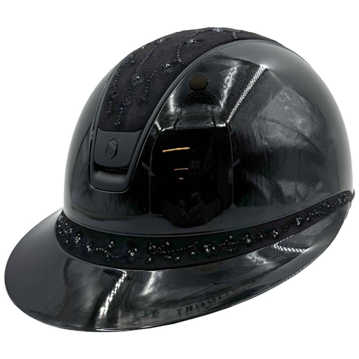 Paardrijcap Miss Shield 2.0 Glossy Cherry Blossom Matt Trim Zwart in de groep Rijuitrusting / Paardrijcaps / Zonneklep bij Equinest (50348BLACKBLACBA_r)