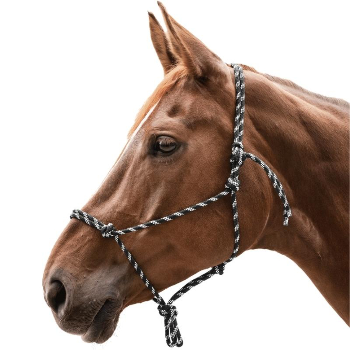 Touwhalster Knotted Zwart/Wit in de groep Paardenuitrusting / Halsters / Touwhalters bij Equinest (50411012BAWH_r)