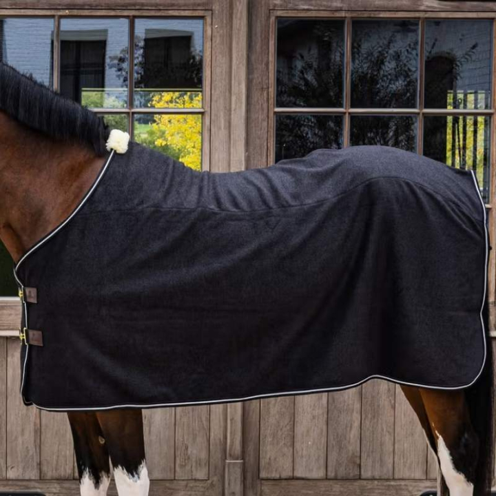 Fleecedeke Heavy Melange Zwart in de groep Paardendekens / Fleecedekens bij Equinest (5224301125BA_r)