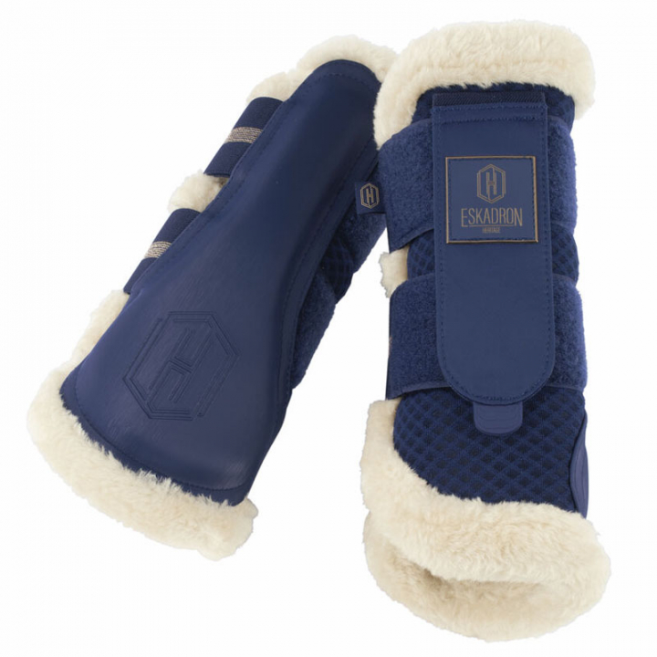 Beenbeschermers Mesh Fauxfur Heritage Blauw in de groep Paardenuitrusting / Beenbeschermers & Bandages / Peesbeschermers bij Equinest (555257663360BL_r)