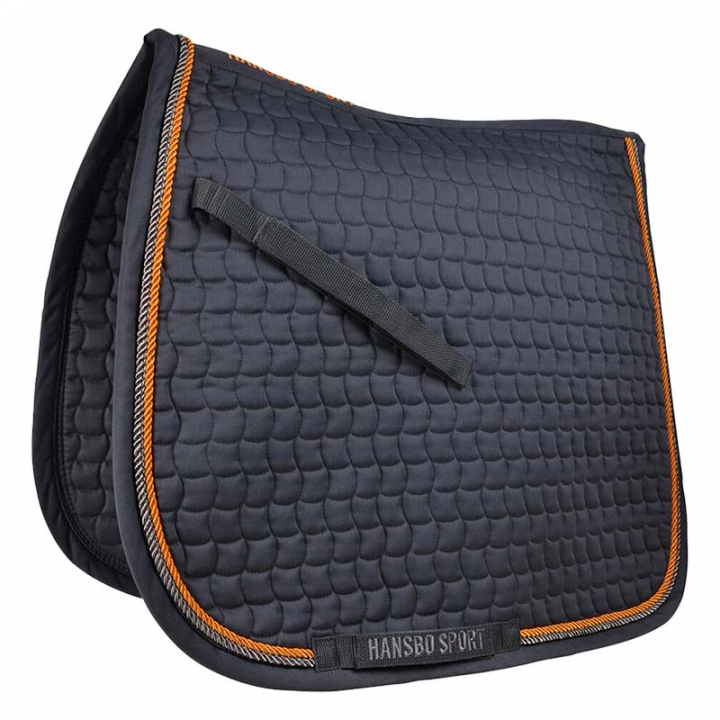 Dressuurzadeldekje Club Donkergrijs/Oranje in de groep Paardenuitrusting / Zadeldekjes / Dressuurzadeldekjes bij Equinest (600040DRGR)