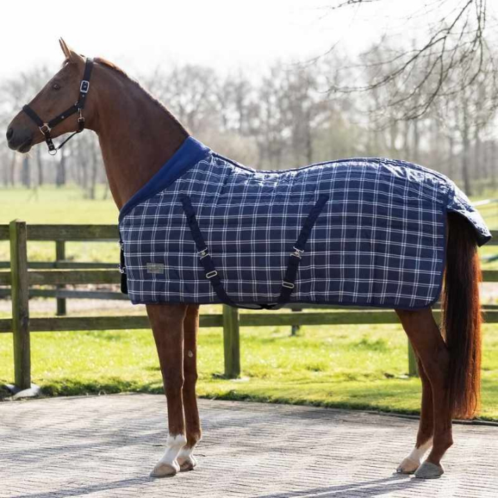 Staldeken Luxury Check 300g 1200D Marineblauw in de groep Paardendekens / Staldekens bij Equinest (6006BLRU165NA_r)