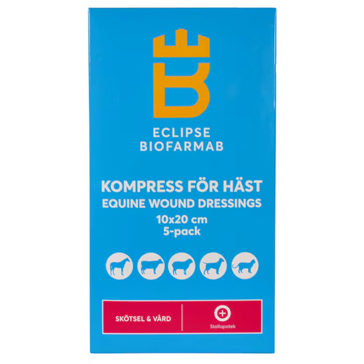 Steriele Kompres voor paard 5-pack Wit 10x20 cm in de groep Paardenverzorging en Verzorging / Wondzorg & Zalven / Wondreiniging & Verband bij Equinest (603554WH-10x20)