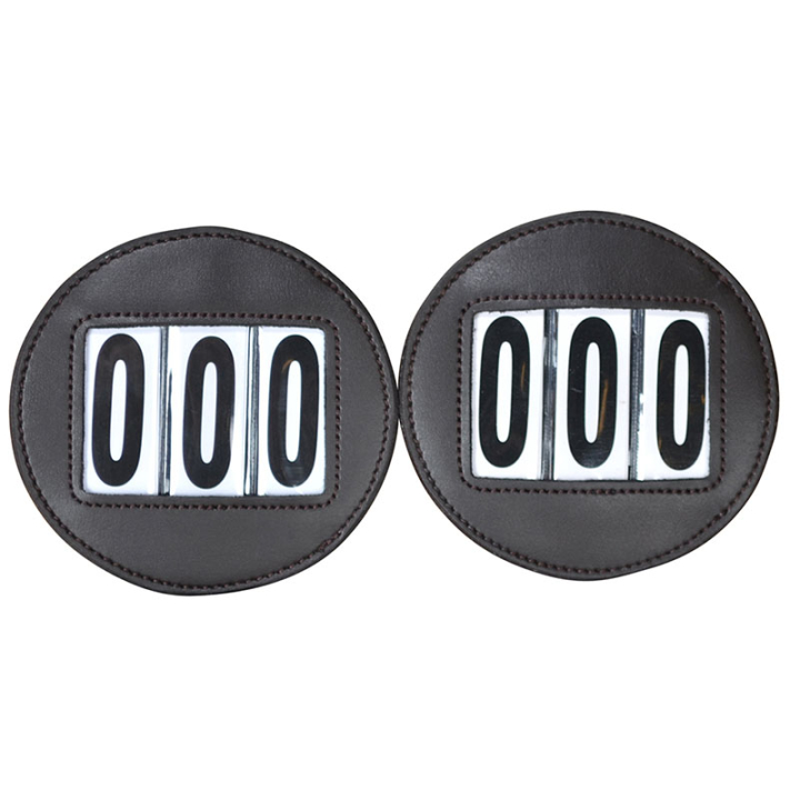 Nummerlabel HS Vegan Leather 2-pack Bruin in de groep Paardenuitrusting / Accessoires / Startnummers bij Equinest (603972BR)