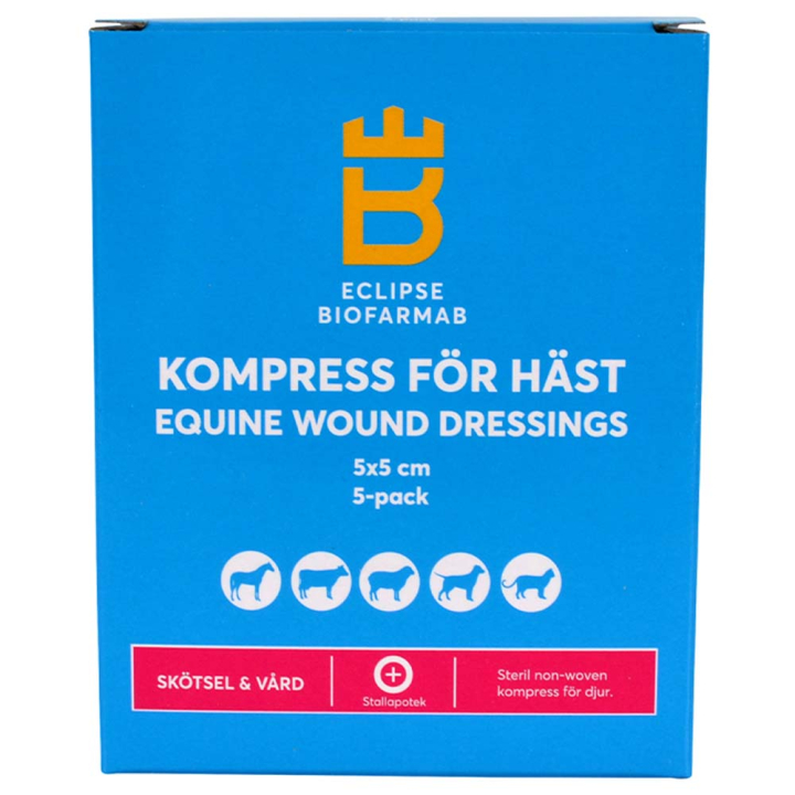 Steriele wondkompressen voor paarden 5-pack 5x5cm in de groep Paardenverzorging en Verzorging / Wondzorg & Zalven / Verband bij Equinest (604186)