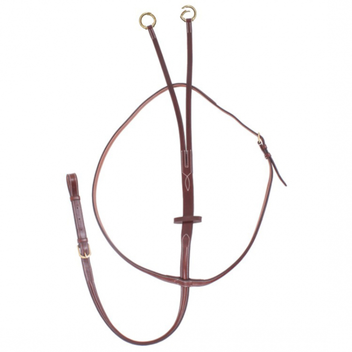 Martingaal E-logo met Openable Rings Bruin/Messing in de groep Paardenuitrusting / Martingaal & Borsttuig / Martingaal bij Equinest (610002000202BR)