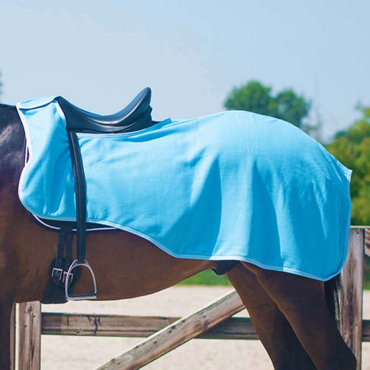 Uitrijdeken Color Fleece Blauw in de groep Paardendekens / Uitrijdekens bij Equinest (6145BLUE)