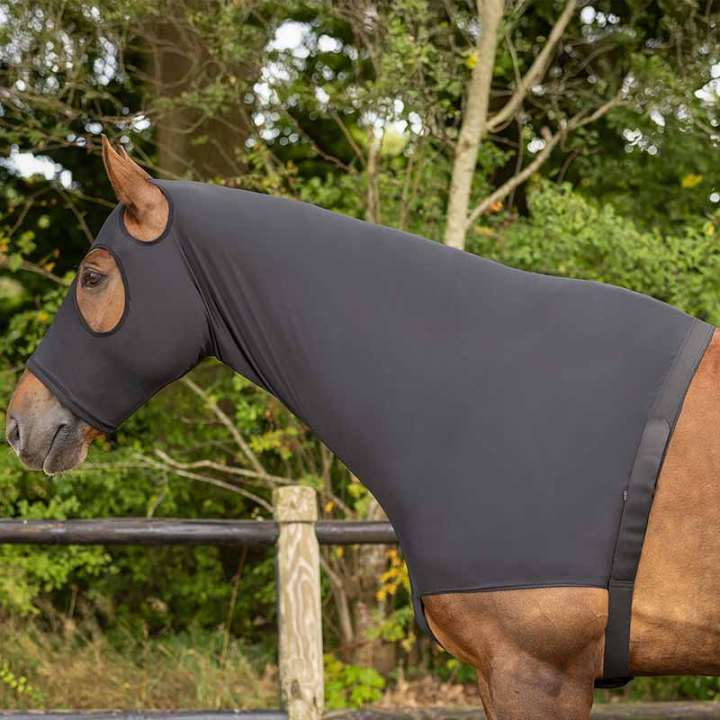 Schouderbescherming met Hals en Kap Zwart in de groep Paardendekens / Accessoires dekens / Borstbeschermers bij Equinest (6224BA)