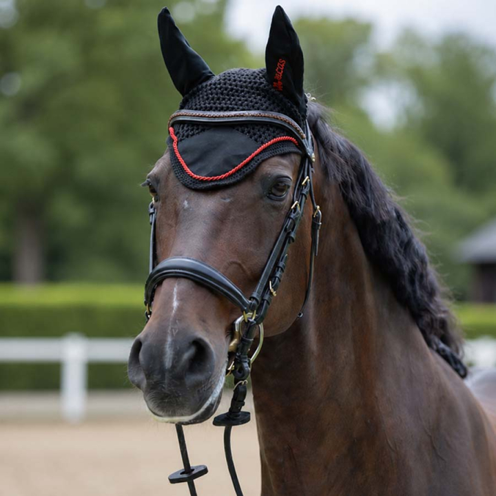 Oornetje Sports Line Zwart/Rood in de groep Paardenuitrusting / Oornetjes bij Equinest (7300027BARE_r)