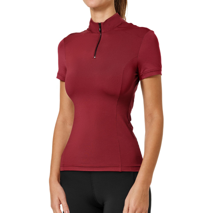 Trainingstop ES UV Protection Short Sleeve Bordeaux in de groep Rijkleding / Rijtops & T-shirts / T-shirts bij Equinest (734020642758WN_r)