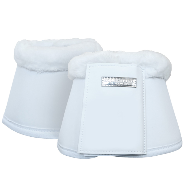 Hufglocken ES Faux Fur White Silver in de groep Paardenuitrusting / Beenbeschermers & Bandages / Springschoenen bij Equinest (734020643170WHSI_r)