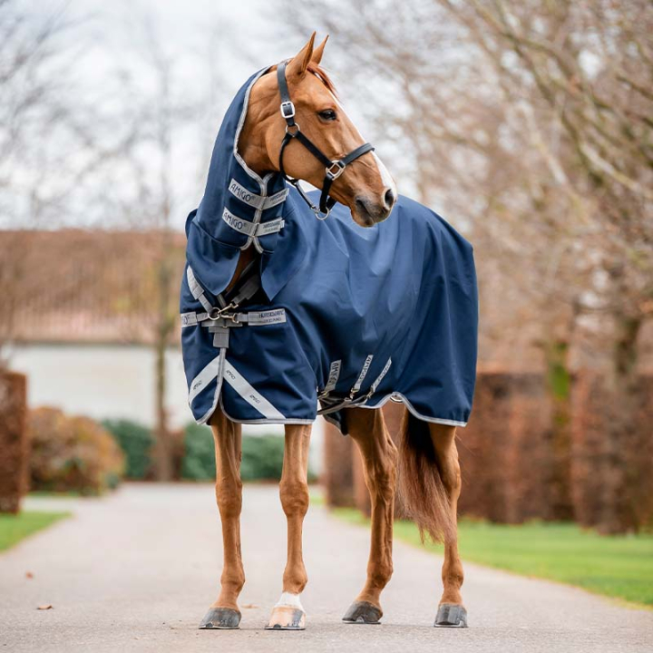 Regendeke Amigo Integrated 1200D 0g Marineblauw/Grijs/Zilver in de groep Paardendekens / Buitendekens / Regendekens bij Equinest (AAOJL0BJI_r)