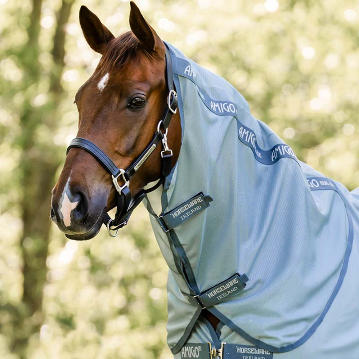Halsstuk Amigo Bug Rug Lichtblauw/Blauw/Zilver in de groep Paardendekens / Halsstukken bij Equinest (AFRNNNCCLBLBLSI_r)